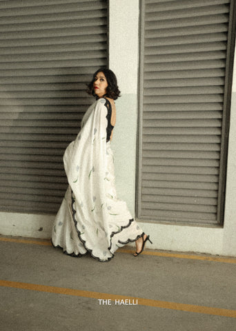 Moti Hand-Embroidered Silk Saree Moti Hand-Embroidered Silk Saree