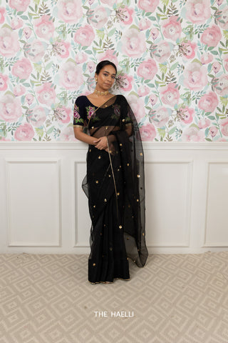 Noor Black Organza Silk Saree Noor Black Organza Silk Saree
