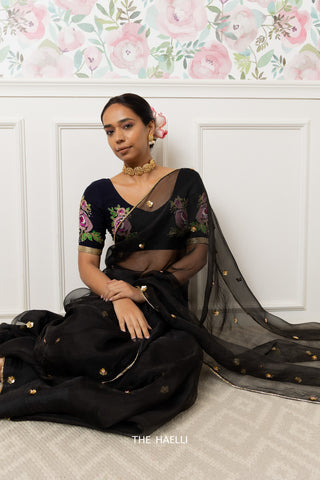 Noor Black Organza Silk Saree Noor Black Organza Silk Saree
