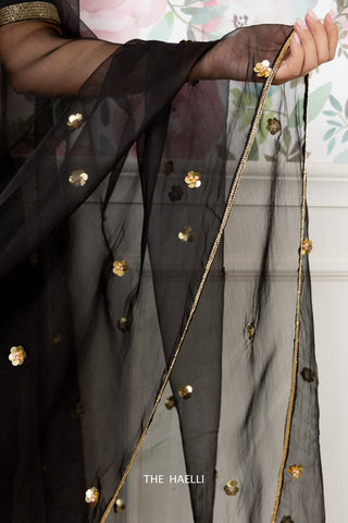 Noor Black Organza Silk Saree Noor Black Organza Silk Saree