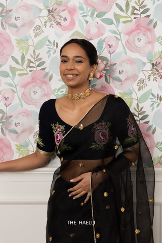 Noor Black Organza Silk Saree Noor Black Organza Silk Saree