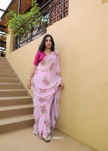 Heer Pink Georgette Saree Heer Pink Georgette Saree