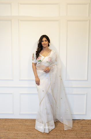 Noor White Organza Saree Noor White Organza Saree