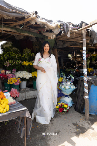 Noor White Organza Saree Noor White Organza Saree