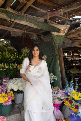 Noor White Organza Saree Noor White Organza Saree