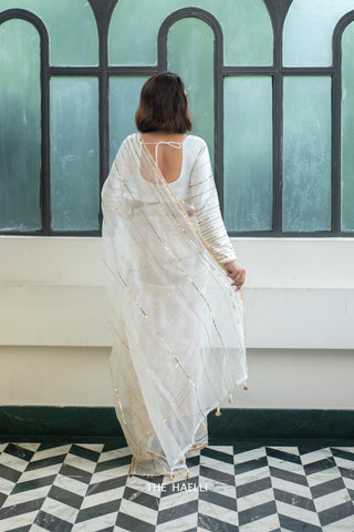 Maya White Organza Silk Saree Maya White Organza Silk Saree