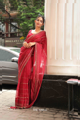 Maya Ruby Organza Silk Saree Maya Ruby Organza Silk Saree