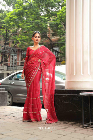 Maya Ruby Organza Silk Saree Maya Ruby Organza Silk Saree