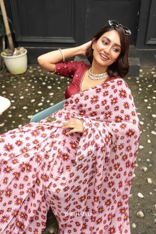 Salina Pink Georgette Saree Salina Pink Georgette Saree