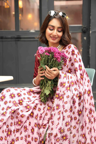 Salina Pink Georgette Saree Salina Pink Georgette Saree