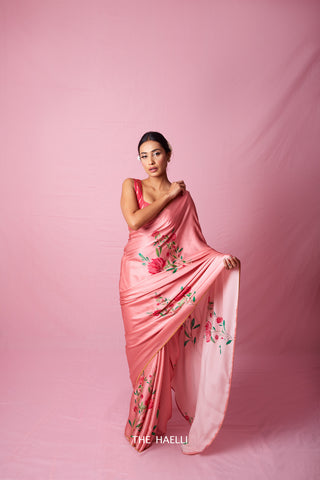Mira Pink Silk Saree Mira Pink Silk Saree