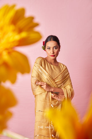 Maya Gold Organza Silk Saree Maya Gold Organza Silk Saree