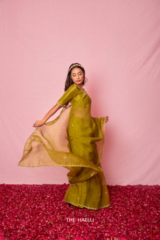 Ruhaani Green Organza Silk Saree Ruhaani Green Organza Silk Saree