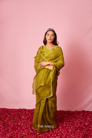 Ruhaani Green Organza Silk Saree Ruhaani Green Organza Silk Saree