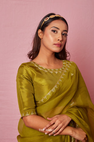 Ruhaani Green Organza Silk Saree Ruhaani Green Organza Silk Saree