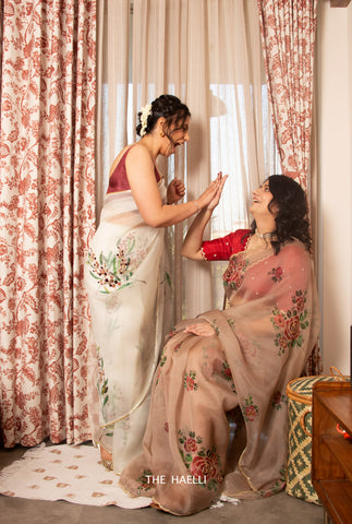 Sufi with Maroon Organza Silk Saree Sufi with Maroon Organza Silk Saree