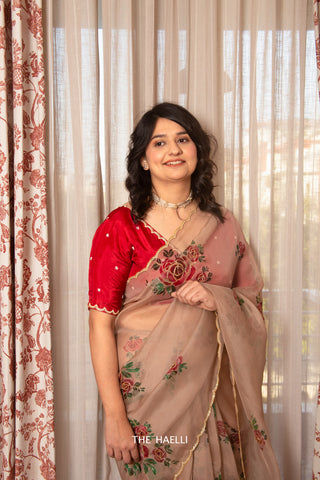 Tara Tan Organza Silk Saree Tara Tan Organza Silk Saree