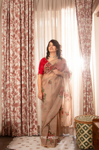 Tara Tan Organza Silk Saree Tara Tan Organza Silk Saree