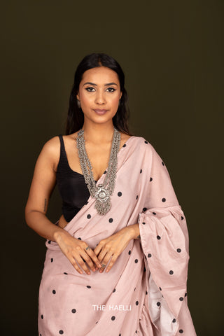 Polka Blush Ruffle Cotton Saree Polka Blush Ruffle Cotton Saree