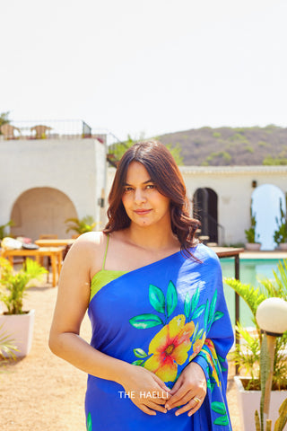 Barkha Blue Satin Silk Saree Barkha Blue Satin Silk Saree