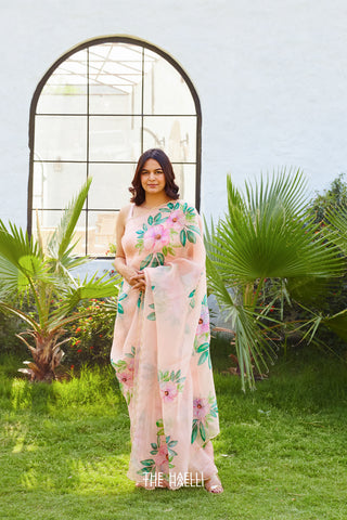 Barkha Blush Organza Silk Saree Barkha Blush Organza Silk Saree