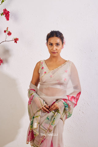 Kumud Goose Organza Silk Saree Kumud Goose Organza Silk Saree