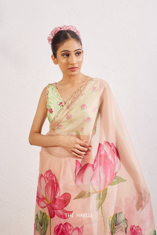 Kumud Blush Organza Silk Saree Kumud Blush Organza Silk Saree