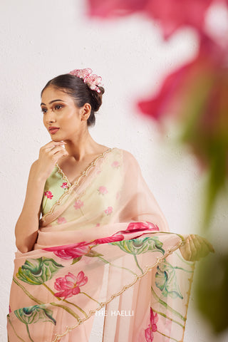 Kumud Blush Organza Silk Saree Kumud Blush Organza Silk Saree