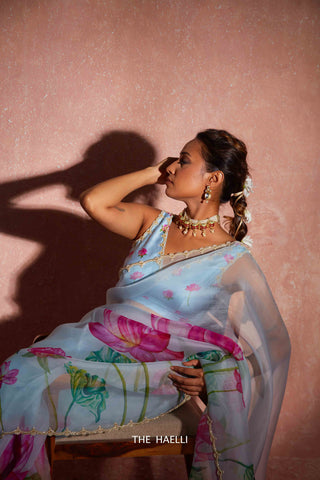 Kumud Blue Organza Silk Saree Kumud Blue Organza Silk Saree