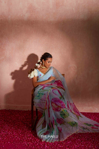 Kumud Blue Organza Silk Saree Kumud Blue Organza Silk Saree