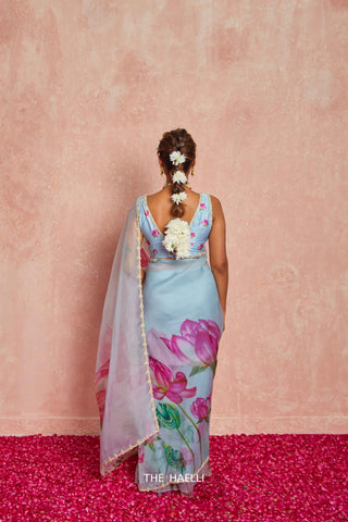 Kumud Blue Organza Silk Saree Kumud Blue Organza Silk Saree