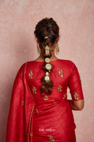 Pari Red Tussar Silk Saree Pari Red Tussar Silk Saree