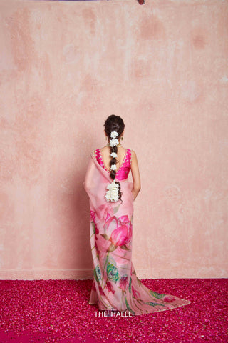 Kumud Pink Organza Silk Saree Kumud Pink Organza Silk Saree
