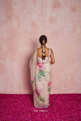 Kamal Beige Organza Silk Saree Kamal Beige Organza Silk Saree