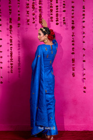 Pari Blue Tussar Silk Saree Pari Blue Tussar Silk Saree