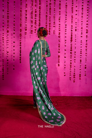 Raavi Green Satin Silk Saree Raavi Green Satin Silk Saree