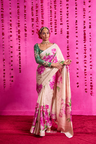 Nagma Beige Tussar Silk Saree Nagma Beige Tussar Silk Saree