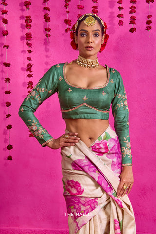 Nagma Beige Tussar Silk Saree Nagma Beige Tussar Silk Saree