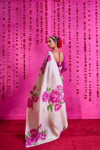 Nagma Off White Tussar Silk Saree Nagma Off White Tussar Silk Saree