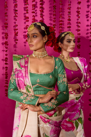 Nagma Beige Tussar Silk Saree Nagma Beige Tussar Silk Saree