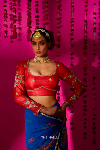 Tara Blue Georgette Silk Saree Tara Blue Georgette Silk Saree