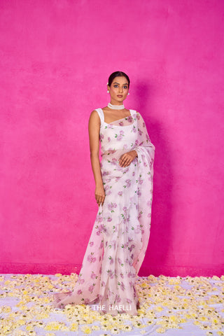 Raavi Ivory Organza Silk Saree Raavi Ivory Organza Silk Saree