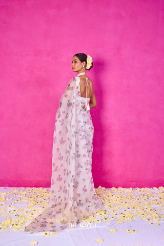 Raavi Ivory Organza Silk Saree Raavi Ivory Organza Silk Saree