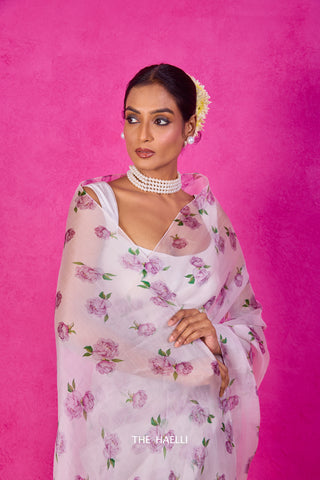 Raavi Ivory Organza Silk Saree Raavi Ivory Organza Silk Saree