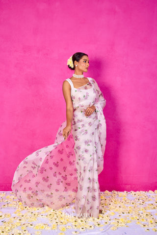 Raavi Ivory Organza Silk Saree Raavi Ivory Organza Silk Saree