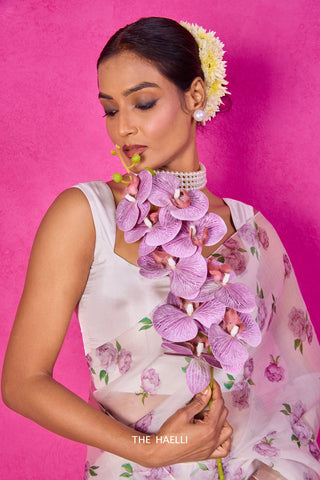 Raavi Ivory Organza Silk Saree Raavi Ivory Organza Silk Saree