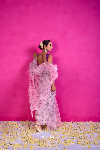 Raavi Lilac Organza Silk Saree Raavi Lilac Organza Silk Saree