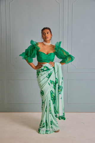 Eve Mint Crepe Silk Saree Eve Mint Crepe Silk Saree