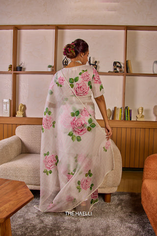 Amira White Organza Silk Saree Amira White Organza Silk Saree
