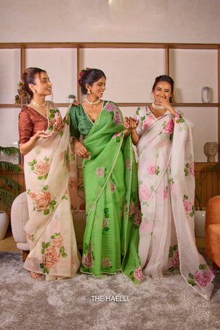 Amira White Organza Silk Saree Amira White Organza Silk Saree